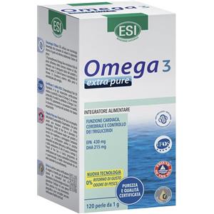 ESI Srl ESI Omega 3 Extra Pure Integratore naturale con Omega 3 e Vitamina E 120 PERLE