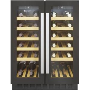 Candy CCVB60D/1 Cantinetta Vino Libera Installazione - 2 zone - Nero 38 Bottiglie - Luce Led