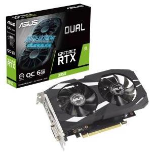 ASUS Dual GeForce RTX 3050 OC Edition 6GB GDDR6 DLSS2 HDMI/DisplayPort/DVI-D PCi Ex 4.0 16x