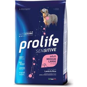 Prolife Sensitive per Cani Adult Medium/Large con Agnello e Riso da 10 kg