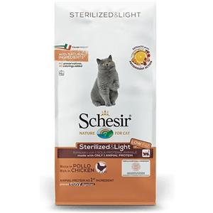 SCHESIR SpA Schesir Sterilized&Light Pollo 10 Kg, Croccantini per Gatti Sterilizzati