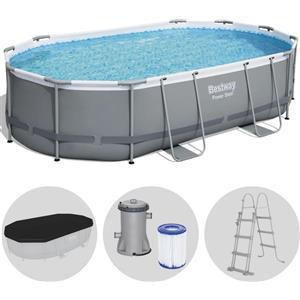 Bestway Power Steel 56448 - 488x305x107 cm - Piscina Ovale