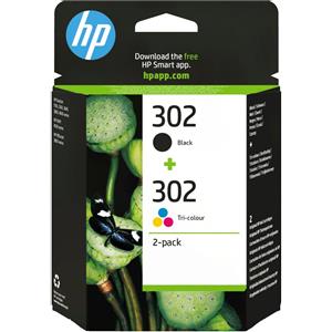 Hp confezione da 2 cartucce d'inchiostro nero/tricromia originali 302