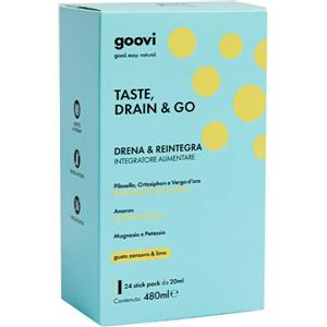 Goovi Taste Drain & Go Drenante Zenzero & Lime Integratore Drena e Reintegra, 24 Stick