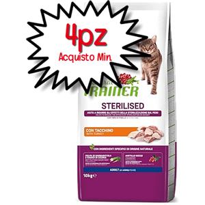 TRAINER NATURAL GATTO STERILIZZATO ADULT TACCHINO E FIBRA DI PISELLO 10 KG OF [PREZZO A CONFEZIONE - acquisto minimo 4 confezioni]
