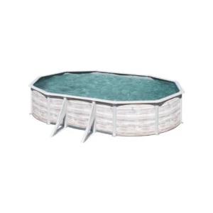 Gre Piscina fuori terra ovale gre finlandia in acciaio effetto legno nordico 500x300x120 - cod. kit500n