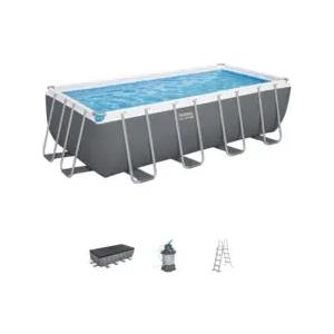 Bestway Piscina fuori terra con struttura rettangolare bestway steel pro max grigio scuro 488x244x122 cm - cod. 56671