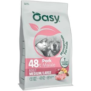 Oasy monoprotein formula cane adult medium large maiale 2 kg