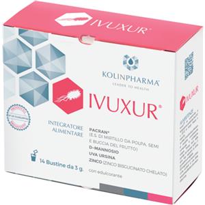 KOLINPHARMA Ivuxur | Integratore Vie Urinarie Mirtillo Rosso e D-Mannosio | 14 Bustine
