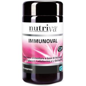 GIURIATI GROUP Srl Nutriva Immunoval | Integratore Difese Immunitarie Astragalo Lattoferrina Beta Glucani | 30 Compresse
