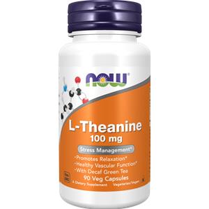 Now Foods L-Theanine with Decaf Green Tea 100 mg 90 vcaps -