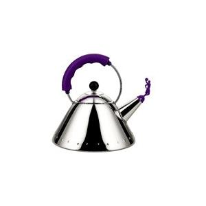 Alessi Bollitore 200 Cl in Acciaio D 22 Cm - con Manico e Fischietto in PA Viola