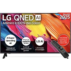 LG QNED AI 43QNED70A6A TV Serie QNED70 43'' 4K, α7 Gen8, HDR10, 20W, 3 HDMI con Game Optimizer, Smart TV WebOS 25
