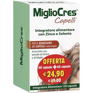 F&f srl MIglioCres 60+60 capsule Confezioni promo Integratore Capelli (SCAD.05/2027)