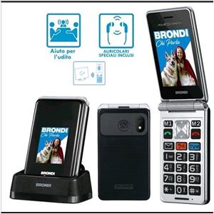 BRONDI AMICO SUPER TV DUAL SIM 4G 2.8" CLAMSHELL PER ANZIANI FLI ATTIVO TASTO SOS CONTROLLO REMOTO PER LA GESTIONE A DISTANZA DE - 8015908820607
