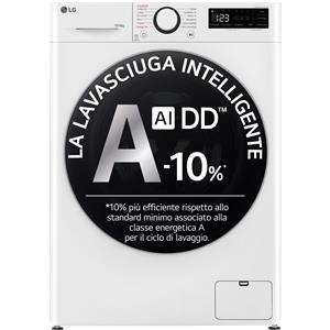 LG RICONDIZIONATO - GRADO B - 24 MESI DI GARANZIA - LG Lavasciuga Serie R5 D4R5010TSWS AI DD TurboWash 360 Capacità Lav /Asc 10/6 Kg Classe D Centrifuga 1400 giri