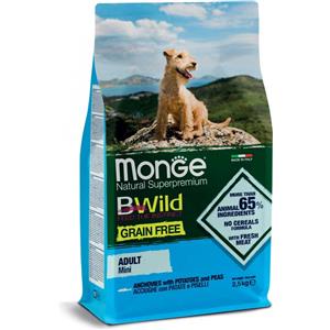 Monge Bwild Grain Free, Cani Adulti Tg. Piccola, Acciughe Patate e Piselli 2.5kg