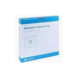 COLOPLAST SpA Medicazione biatain alginate ag in alginato e carbossimetilcellulosa a rilascio di argento 10x10 cm 10 pezzi