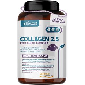 Nutracle Collagene Verisol 2500mg Integratore con Acido Ialuronico 120 Compresse