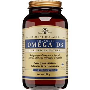 Solgar Advanced Omega D3 120 Perle Softgel - Potenziamento del Sistema Immunitario e Salute delle Ossa