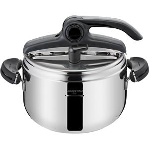 Lagostina Mia Pentola a Pressione 5 L in Acciaio Inox 18/10 Ø 22 cm, Pentola Induzione e Gas, Coperchio con Apertura Facilitata, Fondo a tre Strati, Lavabile in Lavastoviglie
