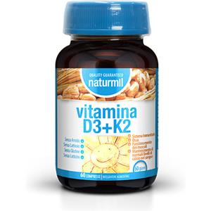 DIETMED ITALIA Srl Naturmil Vitamina D3+K2 - Integratore Alimentare 60 Compresse, Supporto per le Ossa e il Sistema Immunitario